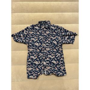 Kavu Men’s Medium Blue Short Sleeve Button Up Shirt